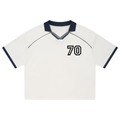 Unisex Collared Piping Boxy Soccer Jersey - "70" Varsity Vibe