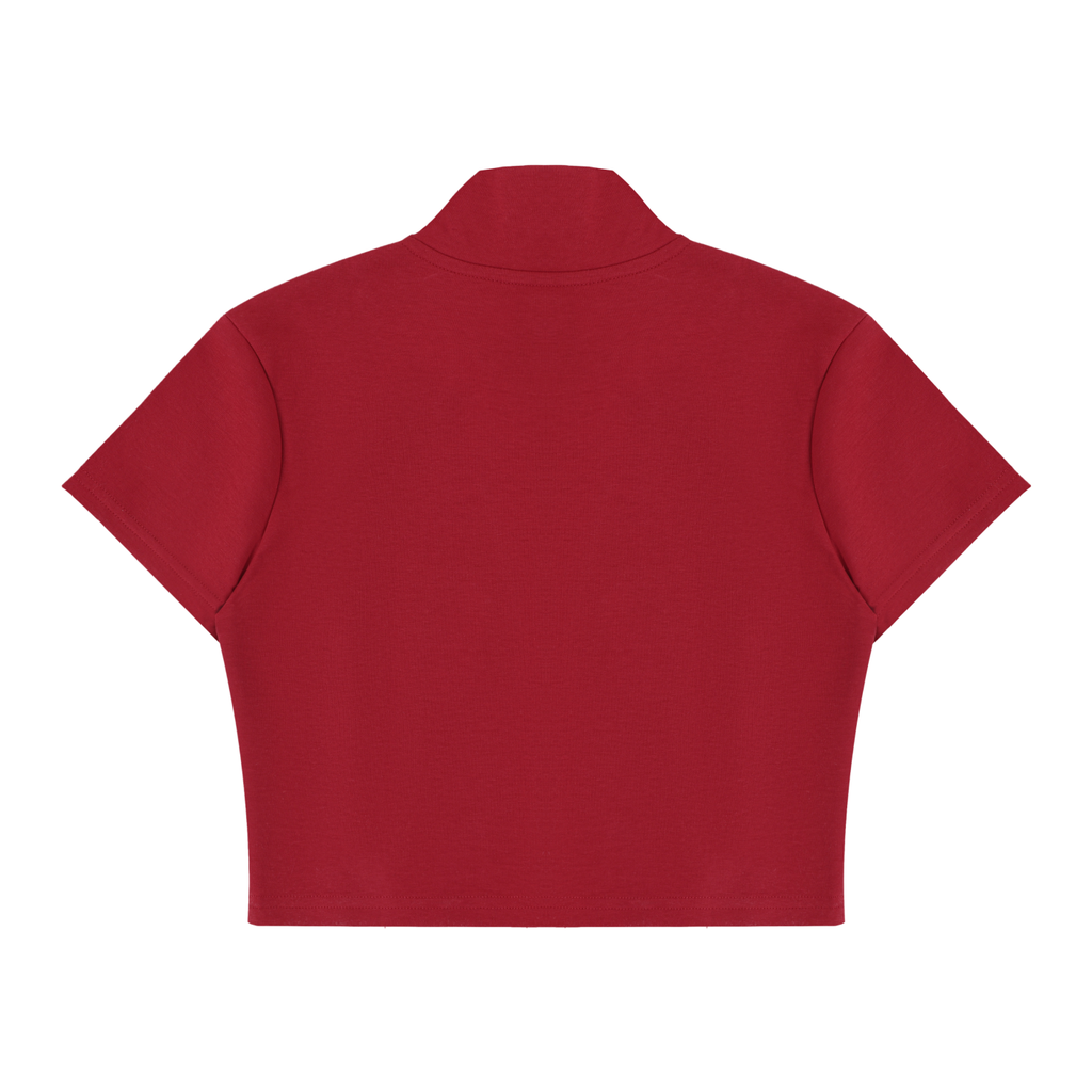 Women's Cropped Top, Full Zip Tee