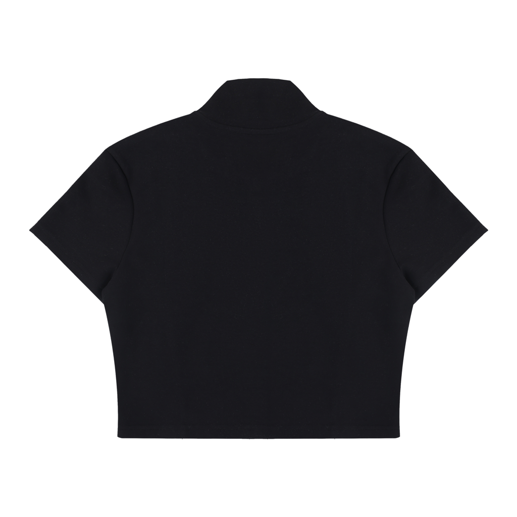 Women's Cropped Top, Full Zip Tee