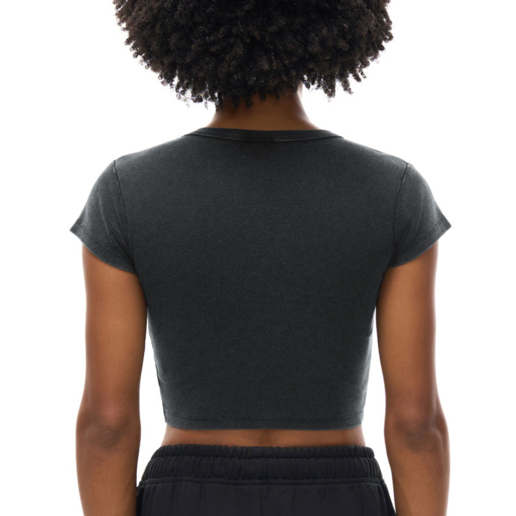 Snow Washed Cropped Floral Top
