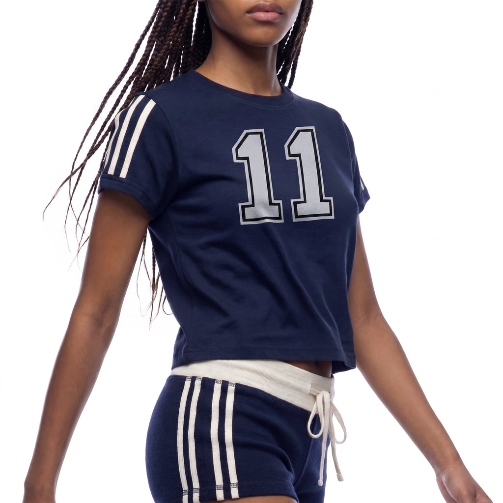 Women's Varsity Stripe Tee - "11"