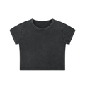 Snow Washed Cropped Top in Black