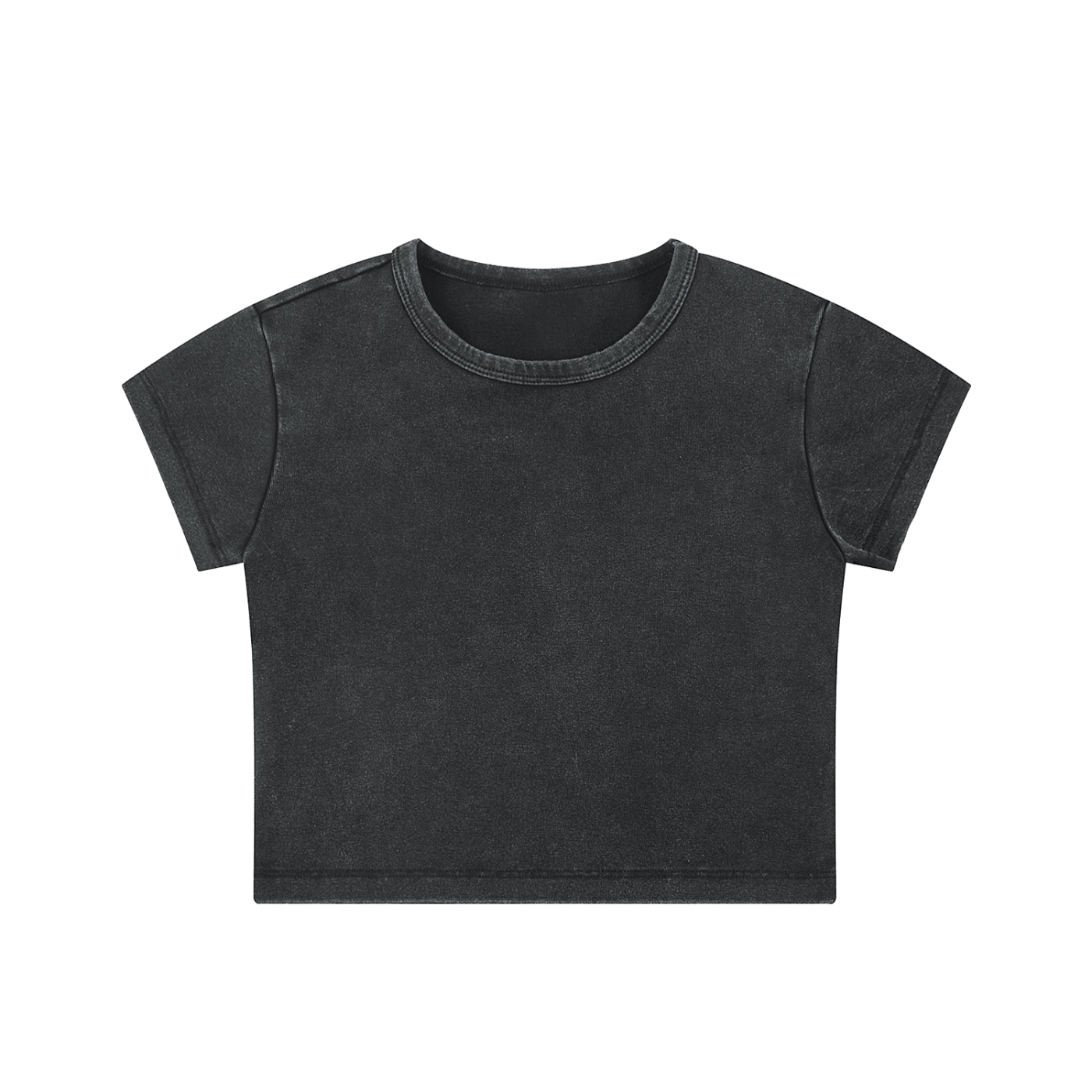 Snow Washed Cropped Top in Black