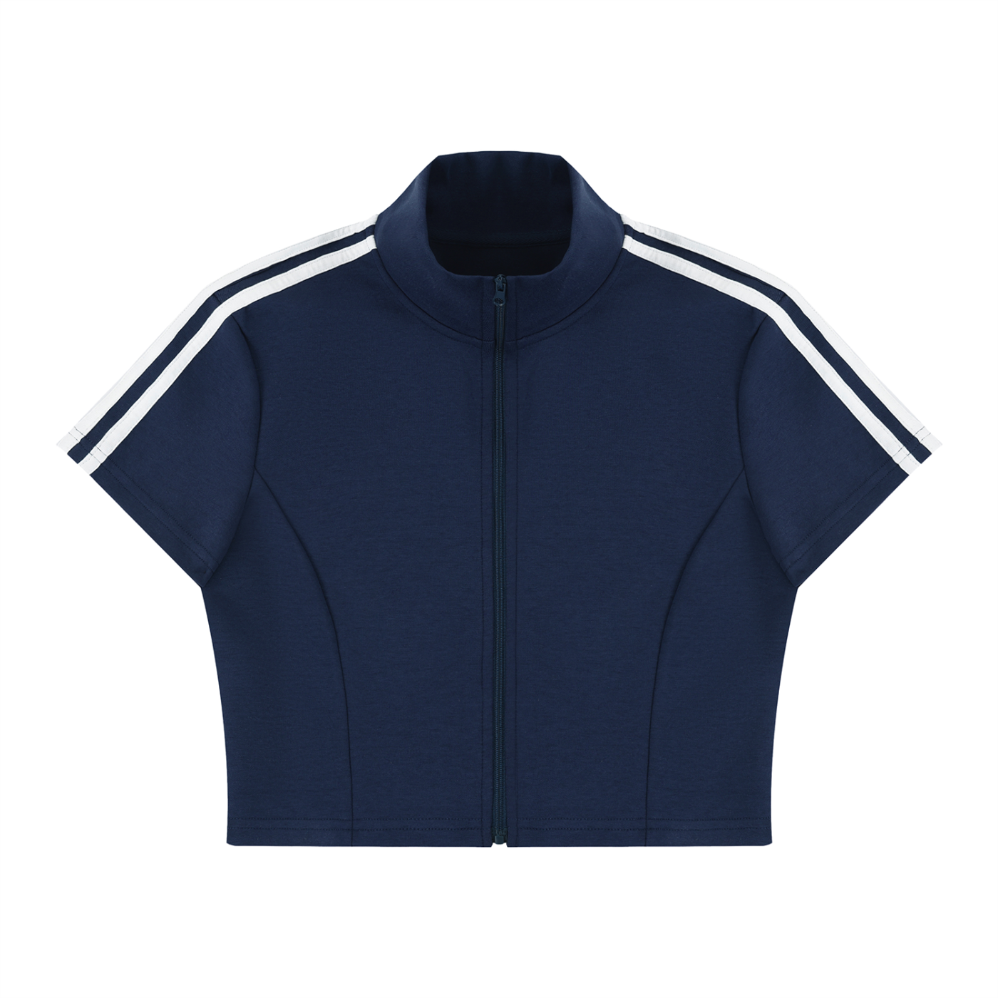 Women's Cropped Top, Full Zip Tee