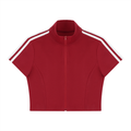 Women's Cropped Top, Full Zip Tee