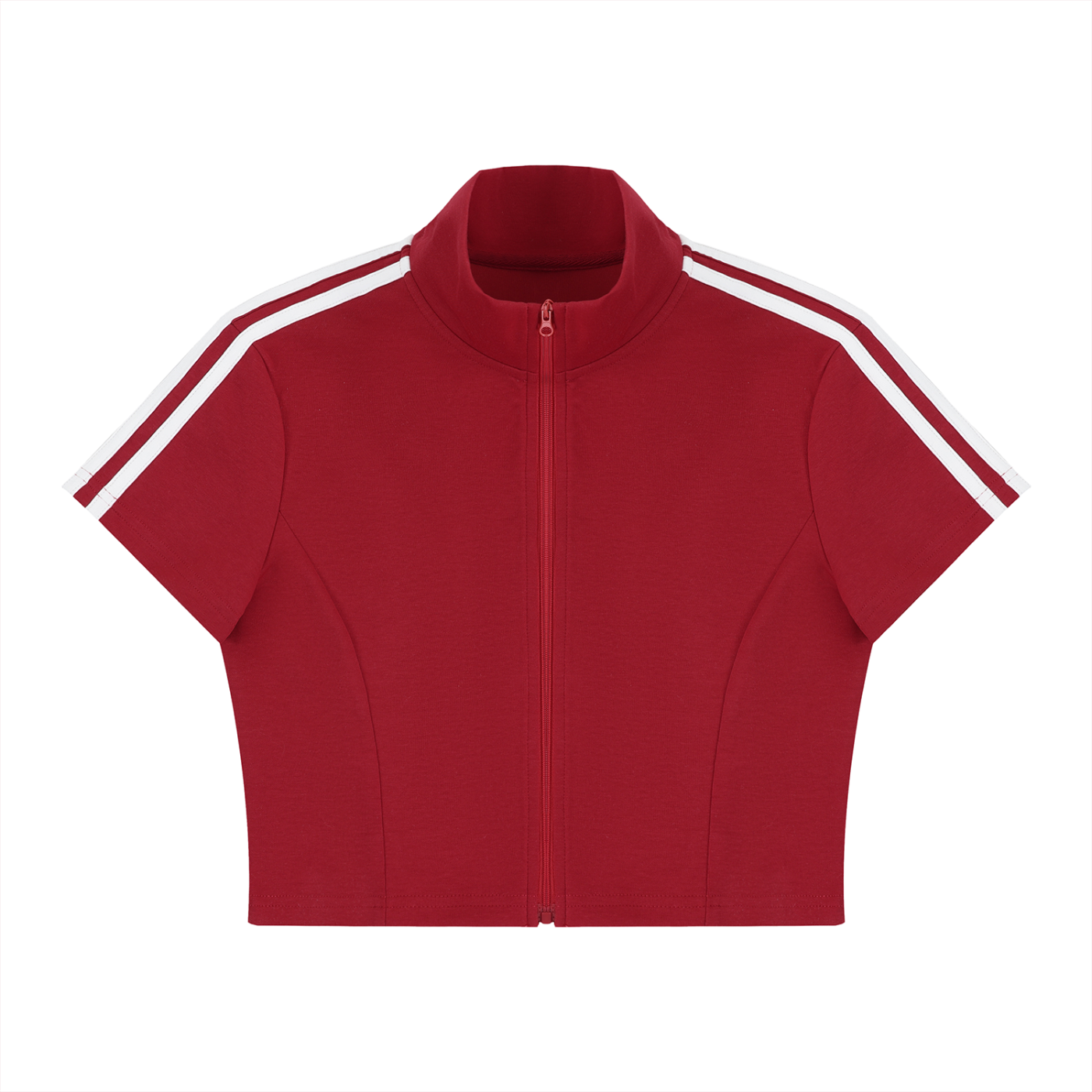 Women's Cropped Top, Full Zip Tee