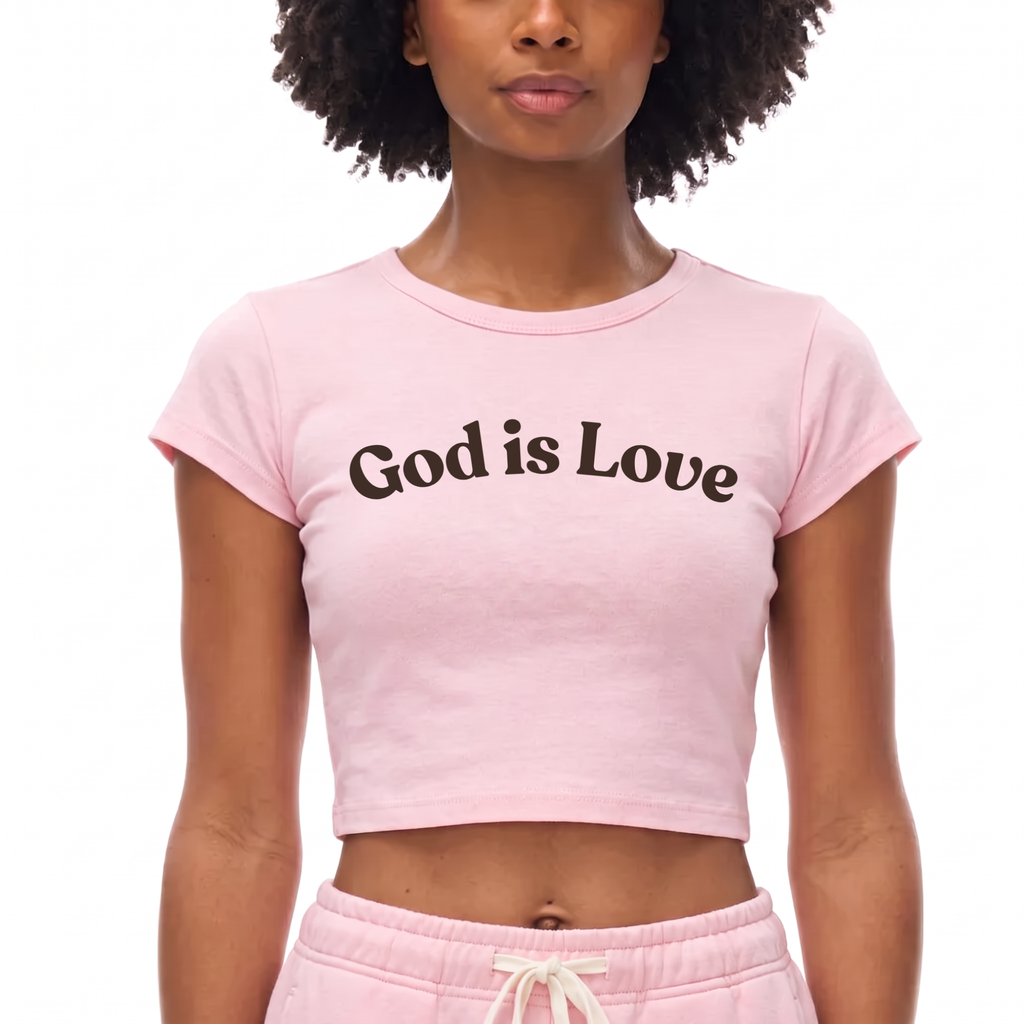 Snow Washed Crop Top - "God is Love"
