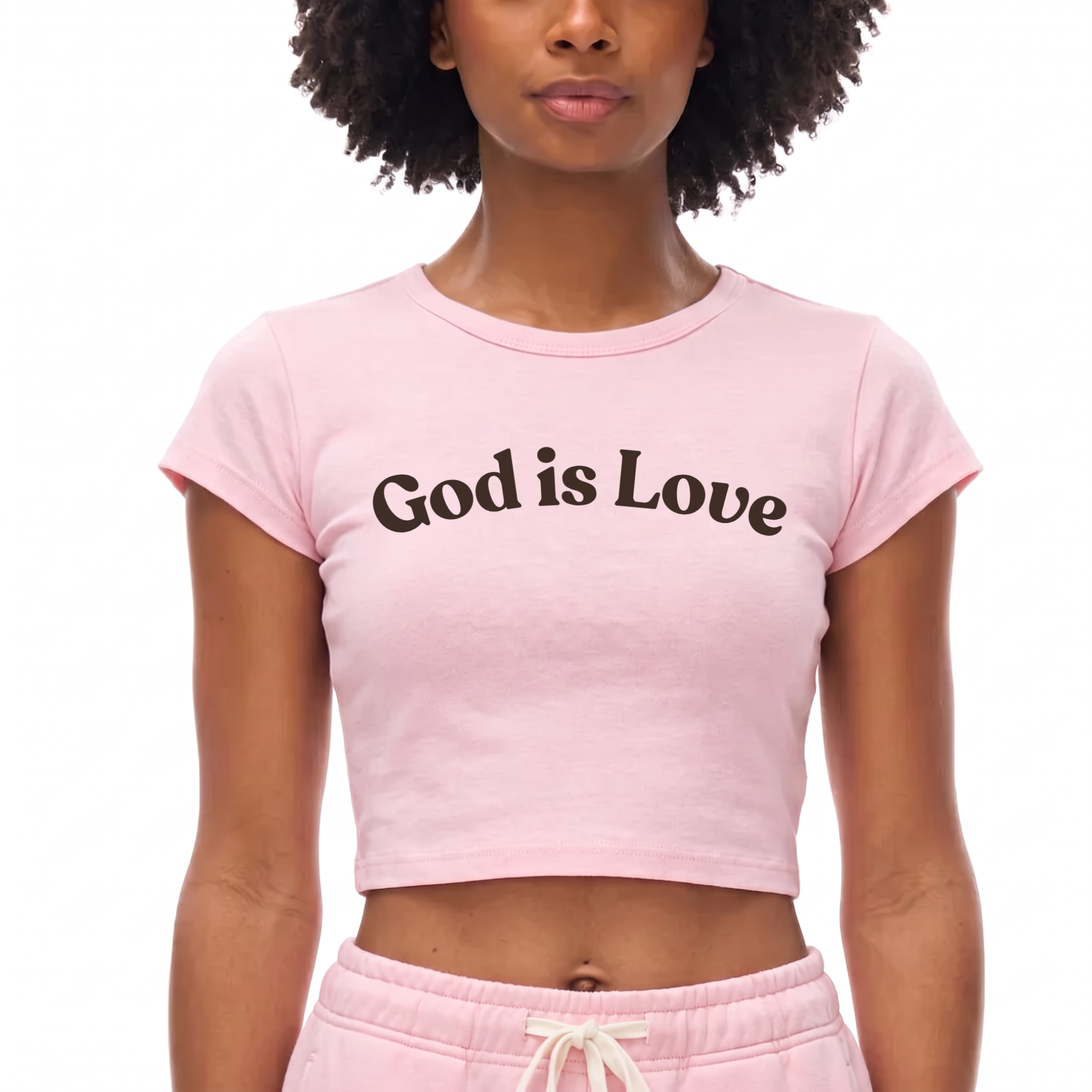 Snow Washed Crop Top - "God is Love"