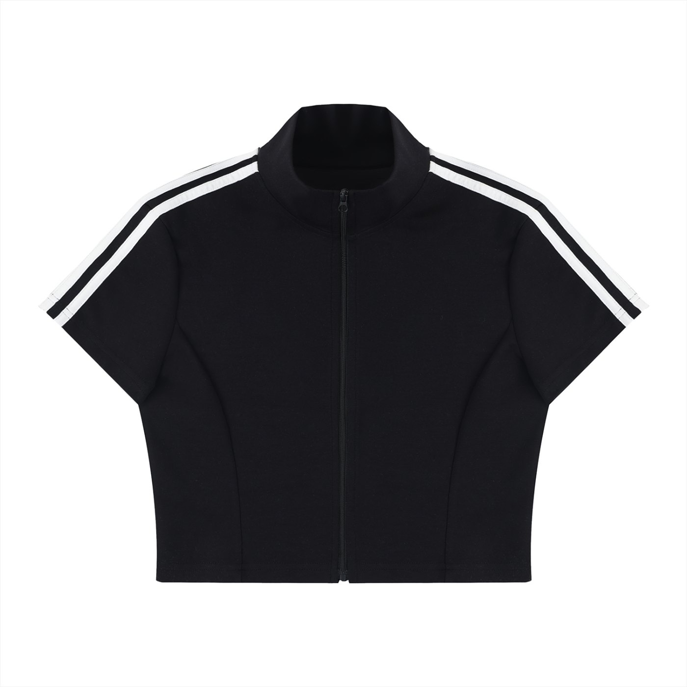 Women's Cropped Top, Full Zip Tee