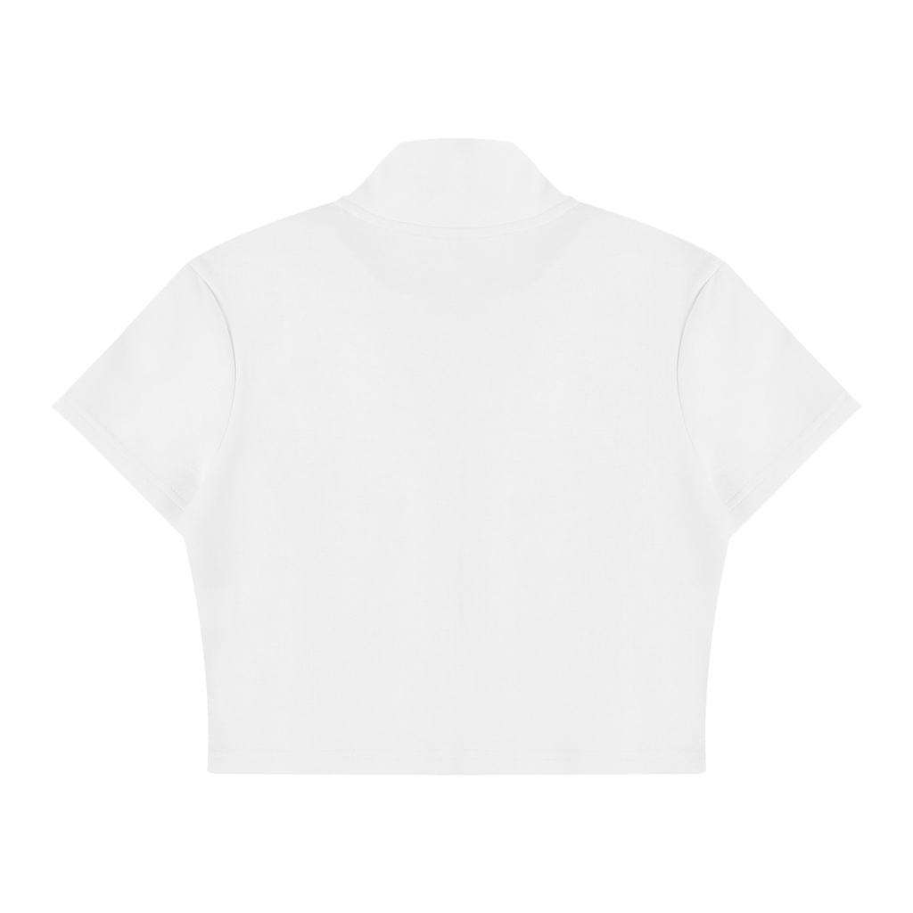 Women's Cropped Top, Full Zip Tee