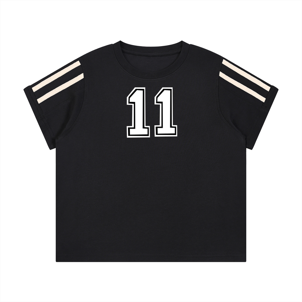 Women's Varsity Stripe Tee - "11"
