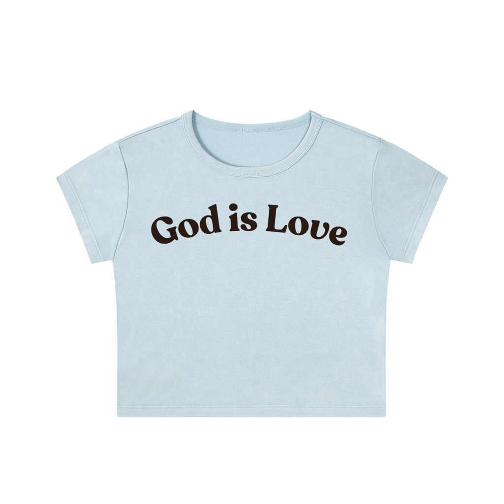 Snow Washed Crop Top - "God is Love"