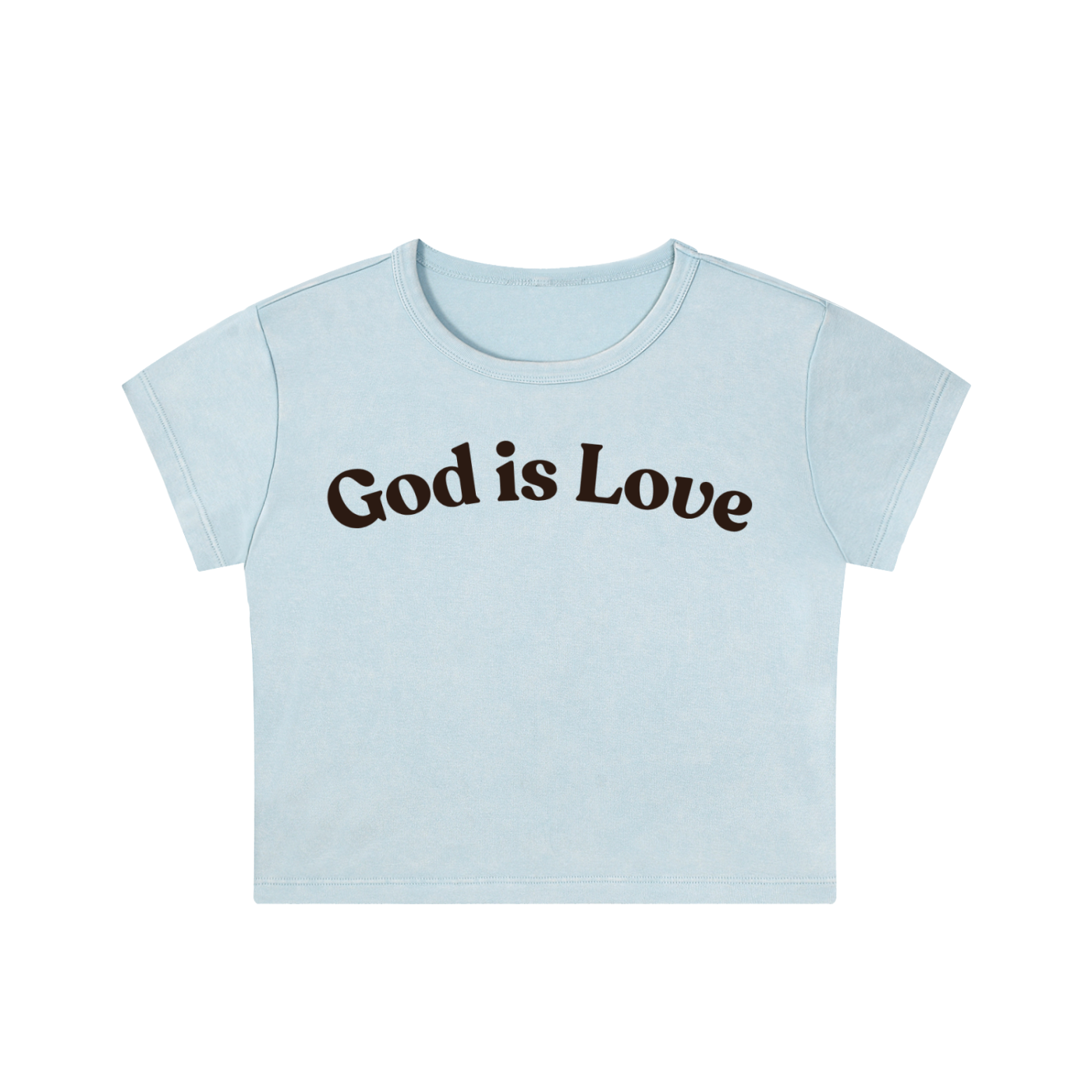 Snow Washed Crop Top - "God is Love"