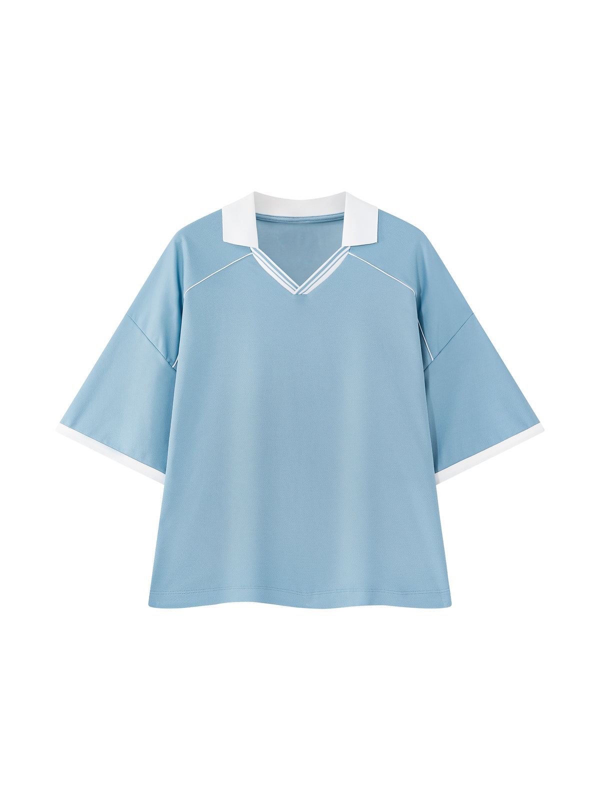 Unisex Collared Piping Boxy Soccer Jersey - "70" Varsity Vibe