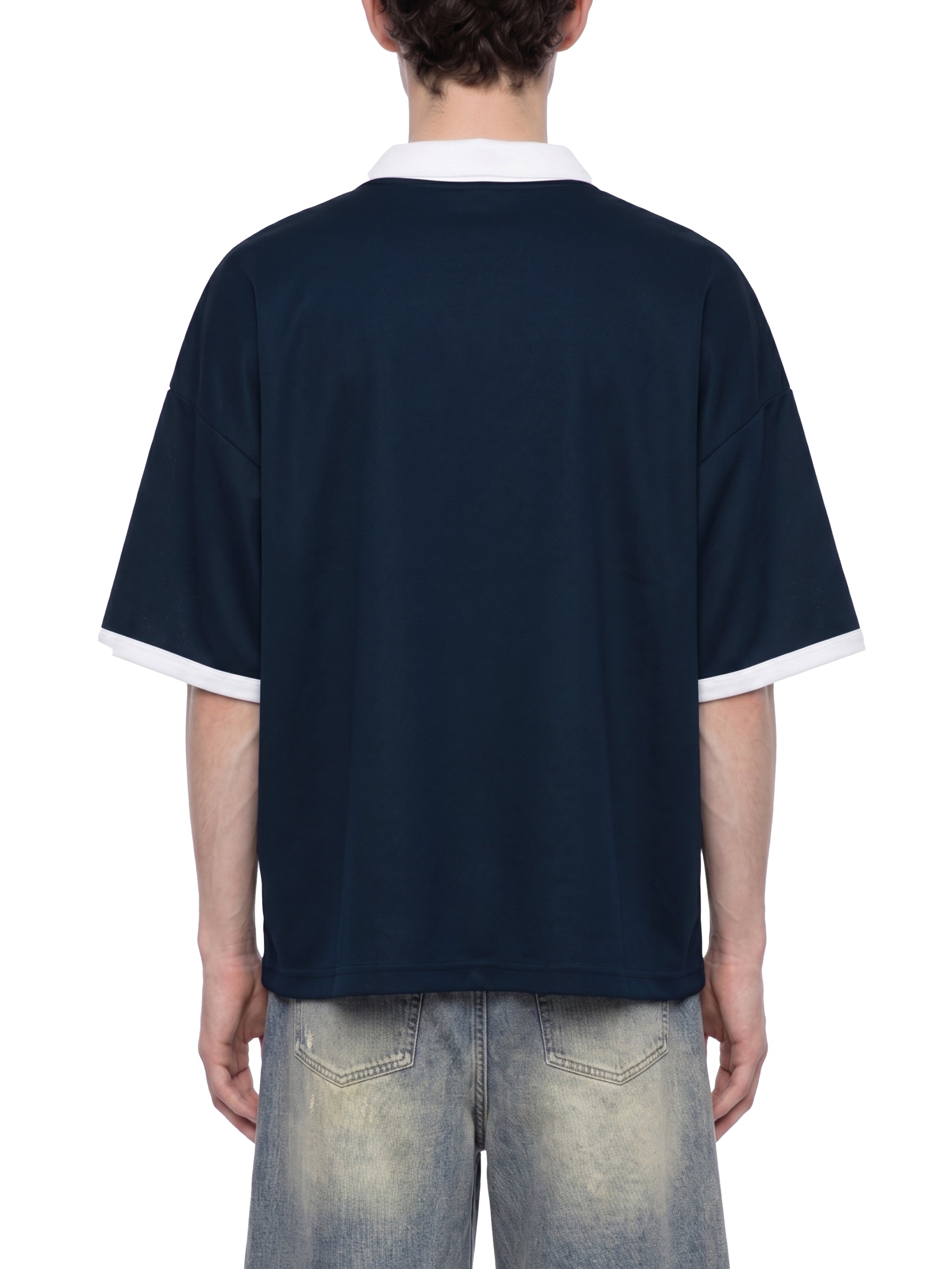 Unisex Collared Piping Boxy Soccer Jersey - "70" Varsity Vibe