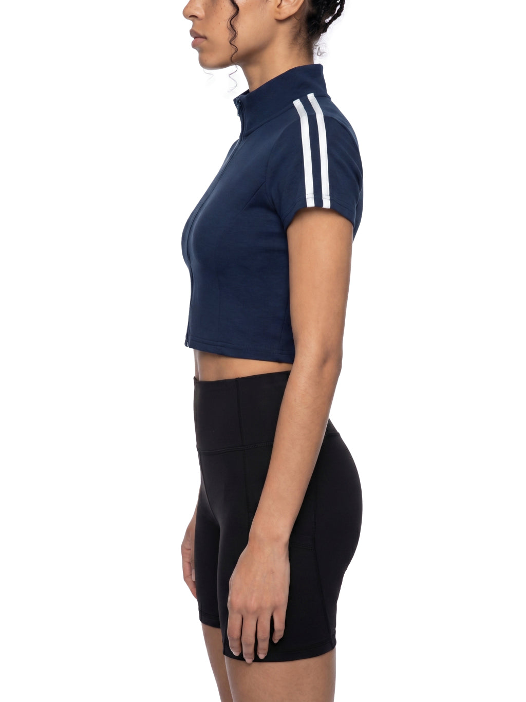 Women's Cropped Top, Full Zip Tee