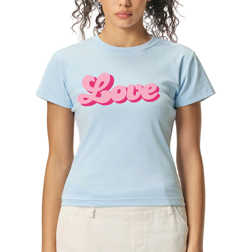 Essential Crewneck 70's Vibe Graphic Tee - "Love"